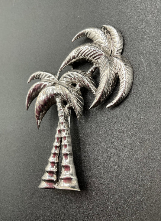 Black Dog VintageArt Deco Vintage Sterling Silver Palm Tree Brooch - Black Dog Vintage